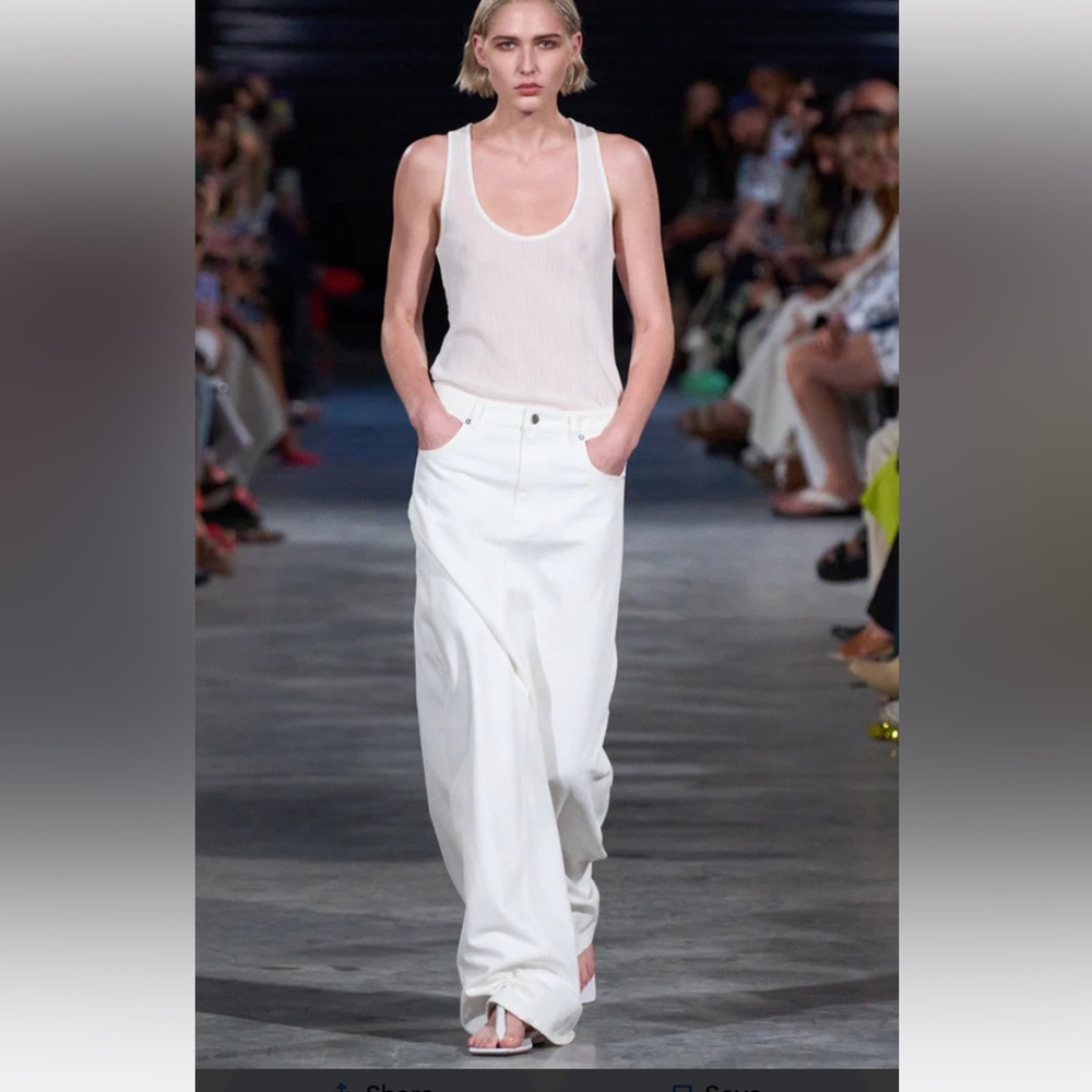 Tibi white denim maxi skirt - size 26